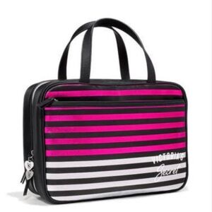 Victoria’s Secret Hanging Travel Case/Bag in hot pink, silver, and black - NWOT